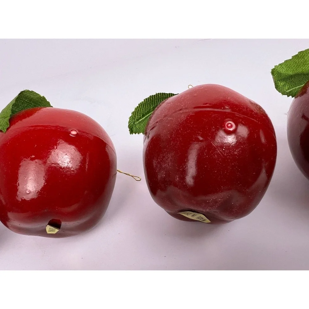 Set of 8 Mini Red Decorative Apples‎ Realistic Faux Fruit Home Decor Accent